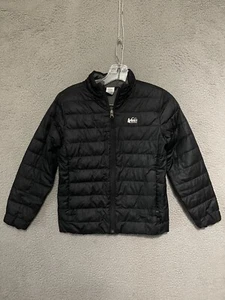 REI Down Jacket Boys Puffer Black Size Medium (10-12) Kids Youth Polyester - Picture 1 of 5