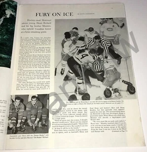 HENRI & MAURICE RICHARD 1958 PICTORIAL MONTREAL CANADIENS HOCKEY FURY ON ICE - Imagen 1 de 1