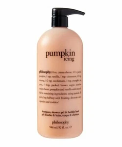 Philosophy Pumpkin Icing Shampoo Shower Gel Bubble Bath JUMBO 32 oz SEALED Pump - Picture 1 of 1
