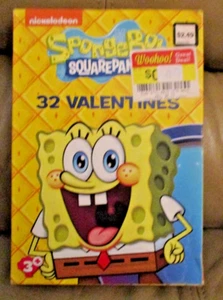 VINTAGE SPONGE BOB SQUARE PANTS 32 VALENTINES-MINT IN BOX - Picture 1 of 2