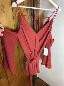 Cotton Candy LA Womens Romper Size S Red Low Cut NWT - Picture 1 of 8