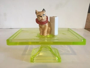 Antique Art Deco Match Holder Pug Pit Bull Dog Clown Bisque Porcelain Humidor - Picture 1 of 12