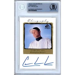 1999 SP Top Prospects Chirography #CL Carlos Lee Signed Card AUTO Beckett Slab - Picture 1 of 5