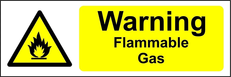 KPCM DISPLAY LTD Warning signs Flammable gas Safety sign