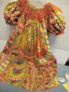 G) Girls size 3T Hand Smocked Multicolored Floral Dress Mom & Me - Picture 1 of 13