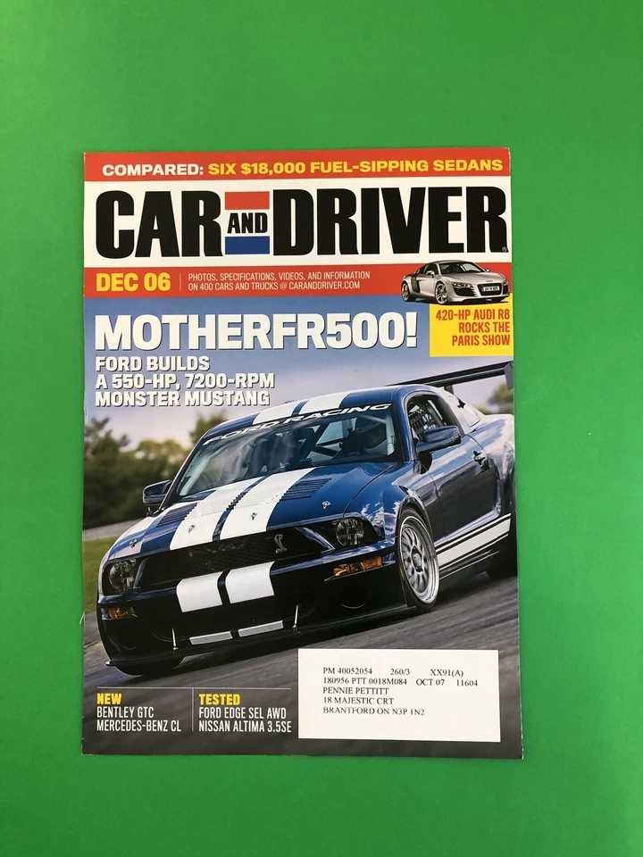 2007 FORD MUSTANG GT 500 FR500 FR ORIGINAL VINTAGE PRINT AD ADVERTISEMENT COVER - Image 1 of 1