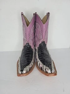 Luro Cowboystiefel lila schwarz Streifen Größe 9,5 - Bild 1 von 7