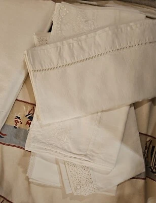 Lot De 4 Taies De Traversins Anciens - Photo 1/4