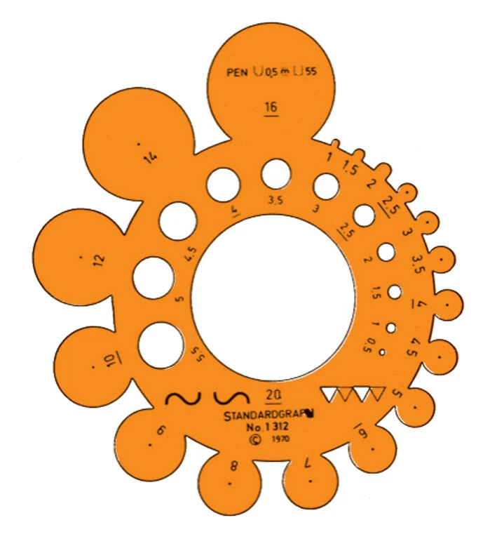 standardgraph Schablone für Abrundungen /  AbrundungsSchablone 1312F - Bild 1 von 1