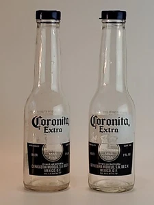Corona Extra Cerveza 6" Glass Bottle Salt and Pepper Shakers Set of 2 EUC - Picture 1 of 12