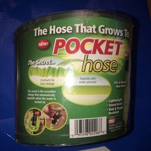 POCKET HOSE As Seen On TV 50 ft Green Original Version Expandable Open Box - Picture 1 of 16