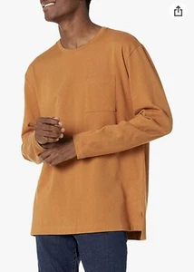 Good Threads T-Shirt Size XLT Brown Crew Neck Long Sleeve Pullover Chest Pocket - Picture 1 of 12