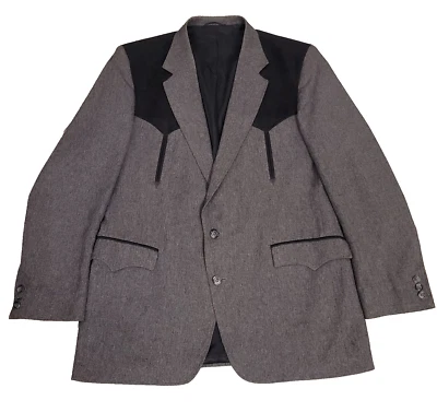 Blazer Circle S Serie 5 Estrellas Western Rockabilly Abrigo Deportivo Yokes Chaqueta 46L EE. UU. Foto 1 de 4