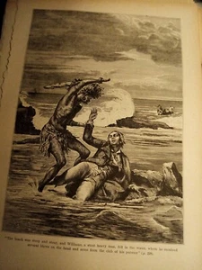 Xm26 Epheme 1897 Book Picture Williams On Beach Killed By Native - Picture 1 of 1