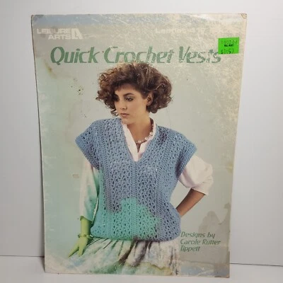 Quick Crochet Vests Leisure Arts Leaflet #417 Carole Rutter Tippett Pattern - Image 1 of 4