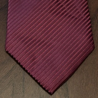 Firenze Burgundy 100% Silk Men’s Neck Tie Long - Image 1 of 4