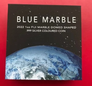 1 $ Dollar Blue Marble - Blauer Planet Erde gewölbte Münze Fiji 1 Oz Silber PP - Bild 1 von 4