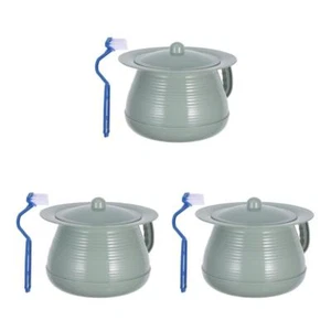 3 Sets Bettpfanne Urin -Topf Mit Deckel Unisex Nachttopf Männer Und Frauen - Bild 1 von 12