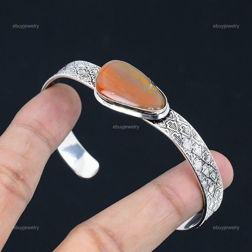 VALENTINO Bracciale in diaspro regolabile regalo di compleanno per il suo paesaggio naturale argento 925