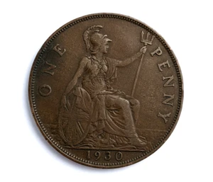 1930 Great Britain One Penny - Picture 1 of 2