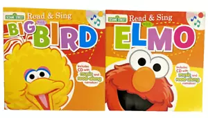 Sesame Street Read & Sing BIG BIRD & ELMO Books Includes CD - Picture 1 of 1