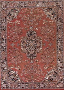 Rust Color Floral Turkish Area Rug 10x12 ft Luxury Living Room Carpetupdated! - Picture 1 of 18