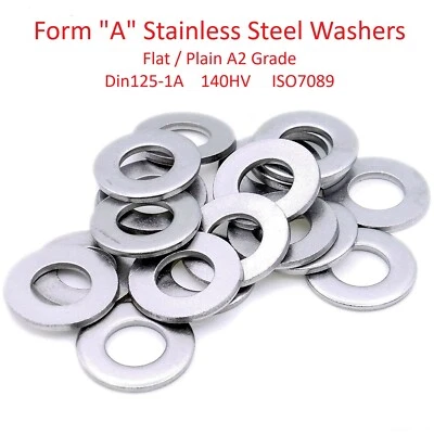 FABORY Form A Stainless Steel Washers DIN125 2mm 2.5m 3mm 4mm 5mm 6mm 7mm 8mm 10mm 12mm