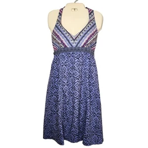 Vestido Halter Estampado Athleta Pack Everywhere Azul Púrpura Multi Estampado TALLA 6 - Imagen 1 de 6