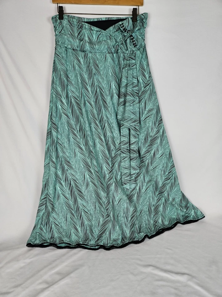 Maxi Falda Betsey Johnson Natación Verde Patrón Línea A Talla Grande L - Nylon/Spandex Foto 1 de 4