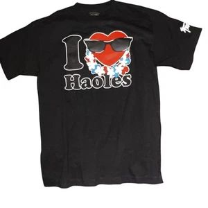 Black Hawaii Trops T-Shirt I Love HAOLES, Men’s (Size Large): Hawaii at its best - Picture 1 of 3