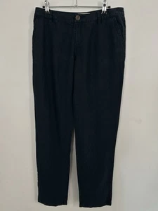 Fat Face Dark Teal 100% Irish Linen Straight Trousers Size 10 - Picture 1 of 6
