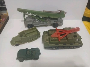 Vintage 1960-70s  Marx Auburn Payton MPC  US Army Plastic Vehicles Lot Of 4 - Picture 1 of 7