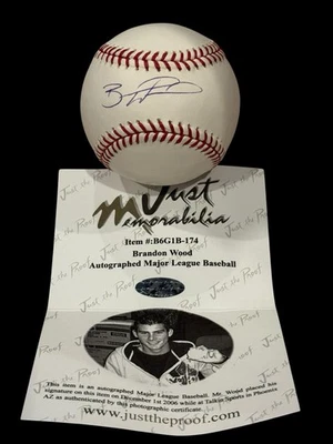 Brandon Wood Autographed MLB Baseball – Just Memorabilia COA – Angels Prospect - Image 1 of 2