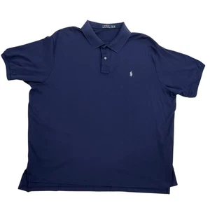 Polo Ralph Lauren Mens Big & Tall 4XB/4G Short Sleeve Polo Golf Shirt Navy Blue - Picture 1 of 4