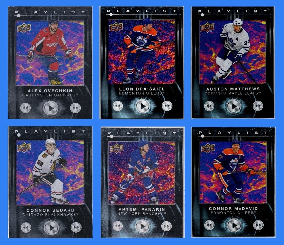2024-25 Upper Deck Series 2 PLAYLIST Insert BASE, SPECKLE, BLACK *U-PICK LIST* - Image 1 of 1