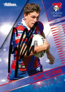 Signed 2018 Newcastle Knights NRL TLA Traders Card - Sam Stone - Bild 1 von 3