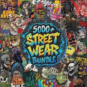 +5000 Latest Streetwear Bundle | AI,PNG,SVG Tshirt Bundle | T-Shirt Print Design - Picture 1 of 5