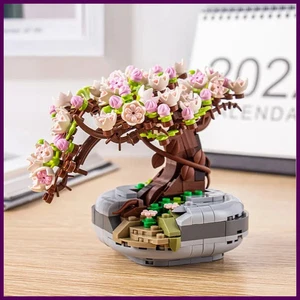 Mini Planta Bonsai Bloque de Construcción Flor Planta Cerezo Flor Árbol Maceta Ramo - Imagen 1 de 24