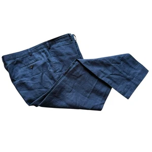 Herrenhose M&S Indigoblau Leinenmischung W40” Tailored Fit  - Bild 1 von 8