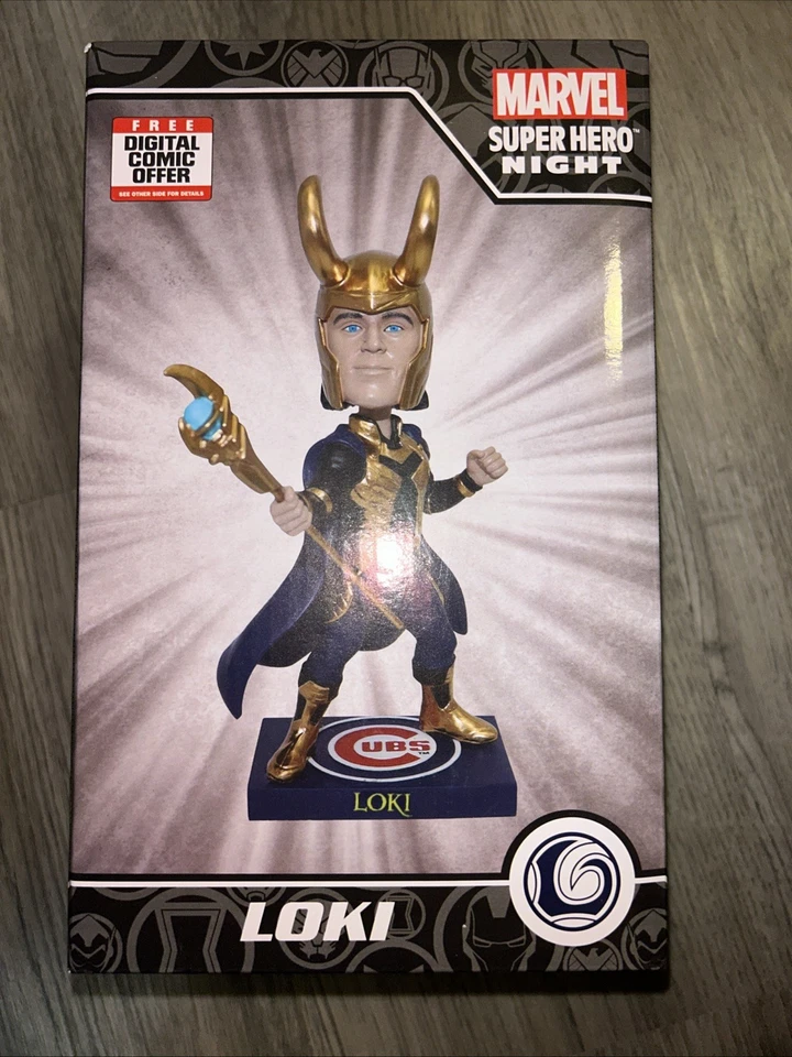 Chicago Cubs Loki Marvel Super Heroes Night Bobblehead, SGA 18/07/2023 Foto 1 de 4