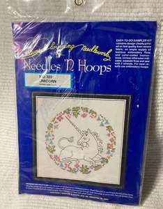 Needles n Hoops~No.333 Unicorn Stamped Cross Stitch Kit - Picture 1 of 2