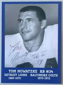 TOM NOWATZKE, TARJETA "POLISH HOF" 2008 AUTOGRAFIADA 100 % AUTÉNTICA, ¡LEYENDA DE LA NFL! - Imagen 1 de 1