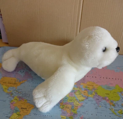 Robbe Seehund Heuler weiß Stofftier Kuscheltier Plüschtier  ca. 32 cm - Bild 1 von 4