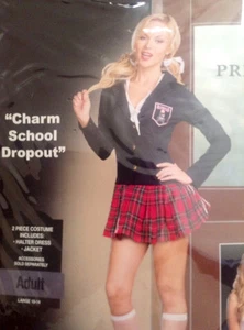 DREAMGIRL SEXY CHARM SCHOOL GIRL DROPOUT COSTUME JUVENILE SIZE L- JACKET NAVY - Picture 1 of 3