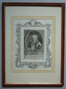 Retrato grabado EMPERADOR KARL VI. de Austria 1747, grabado original en cobre Odieuvre - Imagen 1 de 5