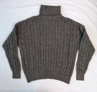 Paul Smith Alpaca Wool Turtleneck Cableknit Sweater Gray Made In Peru Size L 🦙 - Image 1 of 4