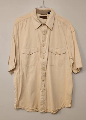 Camisa con botones Faded Glory manga corta amarilla para hombre XL algodón  Foto 1 de 4