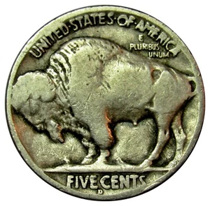 USA 5 Cents 1928 D coin Buffalo Nickel KM#134 - Picture 1 of 2