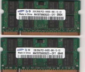 4GB 2x 2GB Kit IBM/Lenovo Thinkpad R60/R60e/R61/R61e/T60/T60p/T61/X60/X61 Memory - Picture 1 of 1