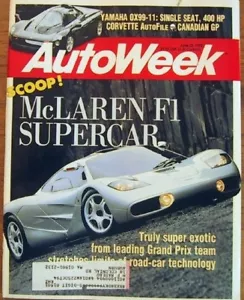 AUTOWEEK 1992 JUNE 22 - YAMAHA OX99-11 & McLAREN, VETTE - Imagen 1 de 1